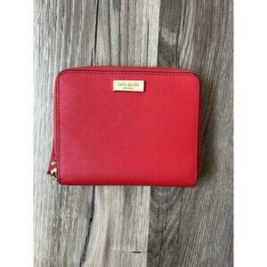 Kate Spade Laurel Way Darci Wallet Hot Chili Red Leather Zip Around Card Holder